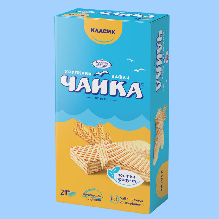 Вафли Чайка - нетунквани класик - 21 бр/ 525 г